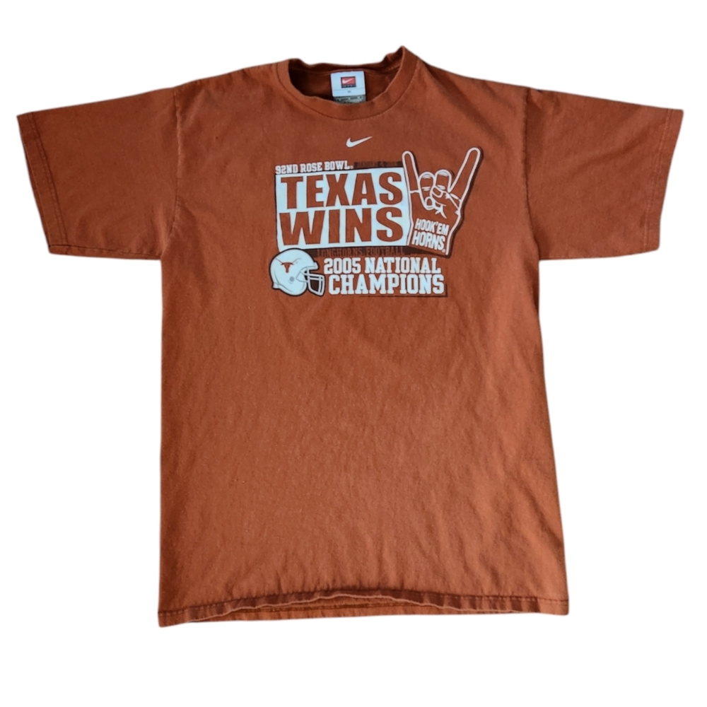Nike Texas Longhorns 2005 Championship Tee T-Shirt Medium Center Swoosh